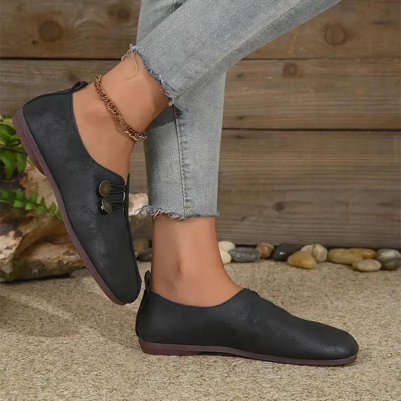 Women's leather soft-soled non-slip shoes