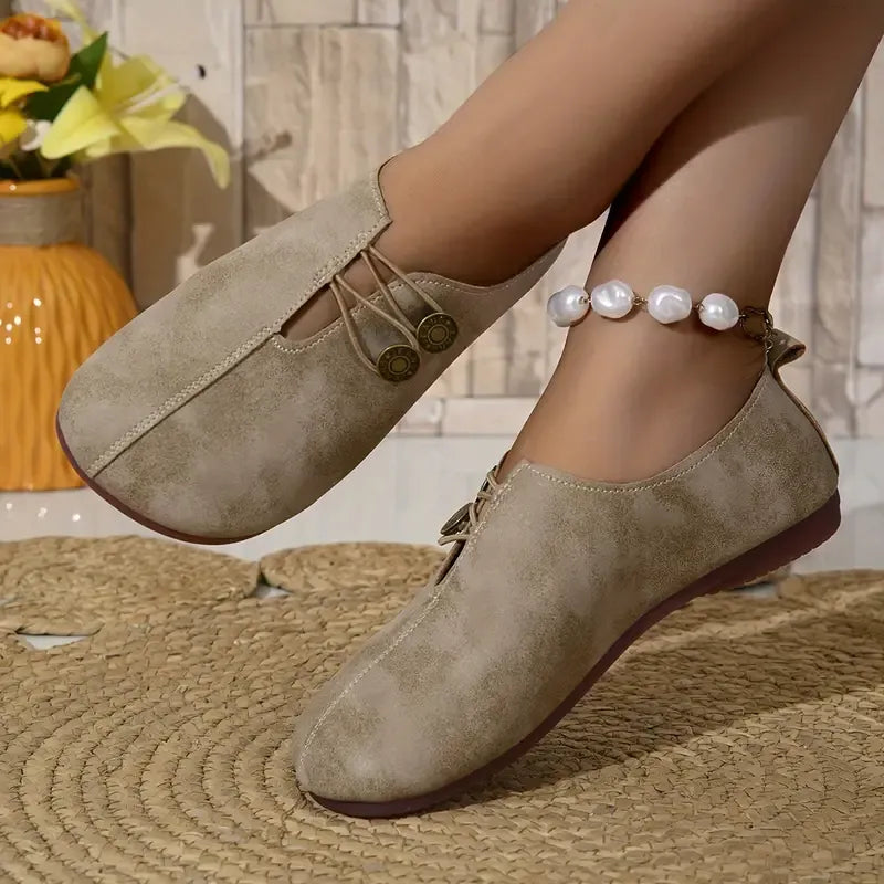 Women's leather soft-soled non-slip shoes