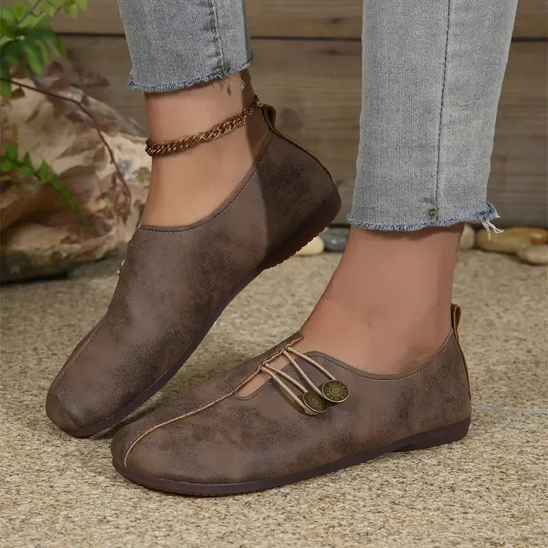 Women's leather soft-soled non-slip shoes
