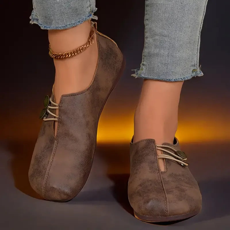 Women's leather soft-soled non-slip shoes