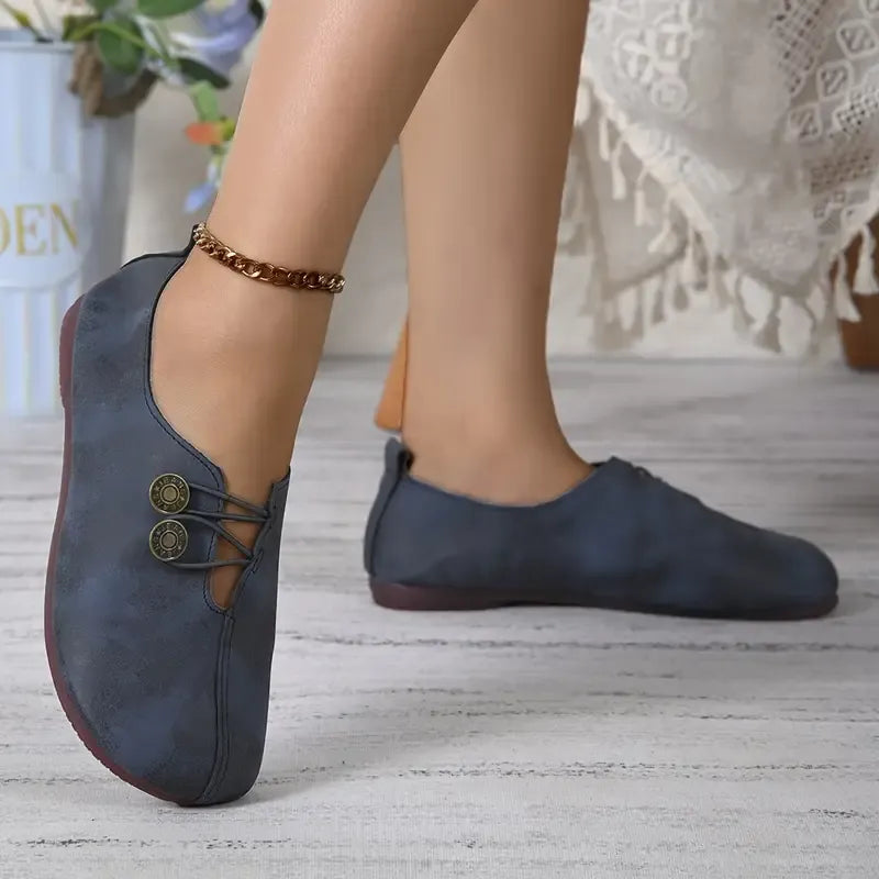 Women's leather soft-soled non-slip shoes