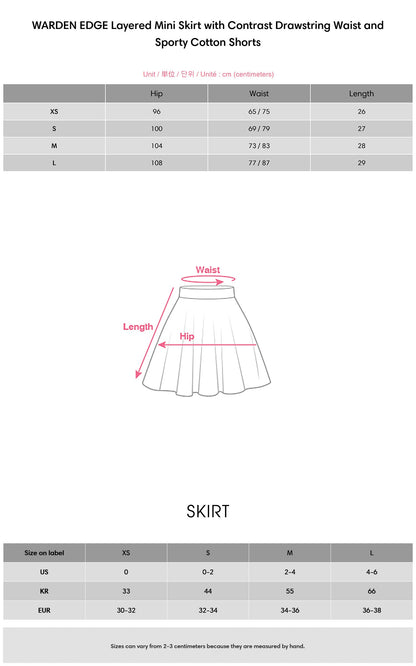 DANIEL PORTLAND™ I  Layered Mini Skirt with Contrast Drawstring Waist and Sporty Cotton Shorts