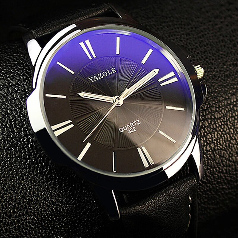 Daniel Portland™ Luxurious Blue Glass Leather Watch