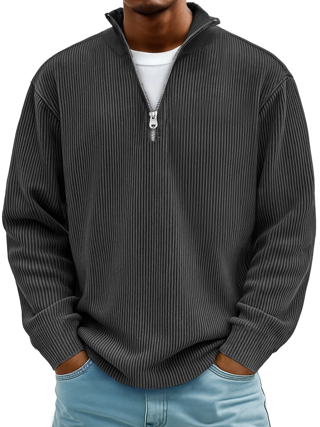Milo™ I Casual Ribbed Zip Long Sleeve Shirt