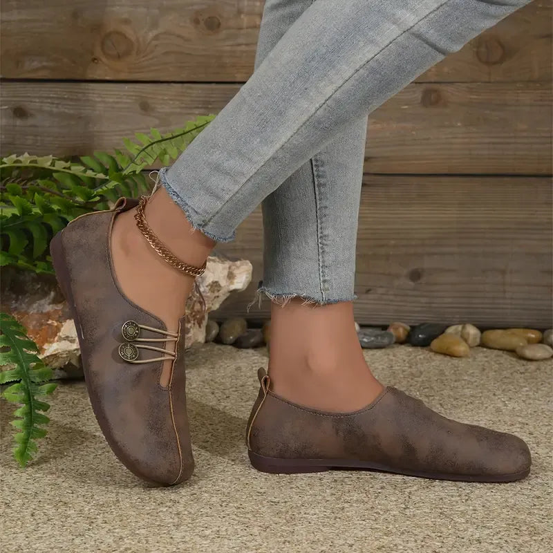 Women's leather soft-soled non-slip shoes