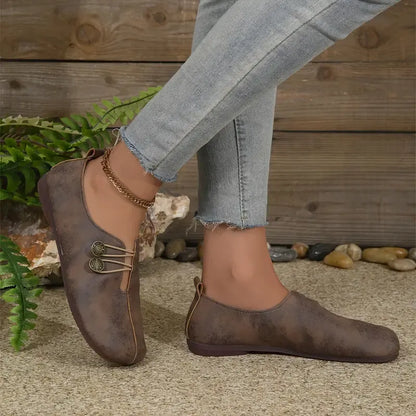 Women's leather soft-soled non-slip shoes