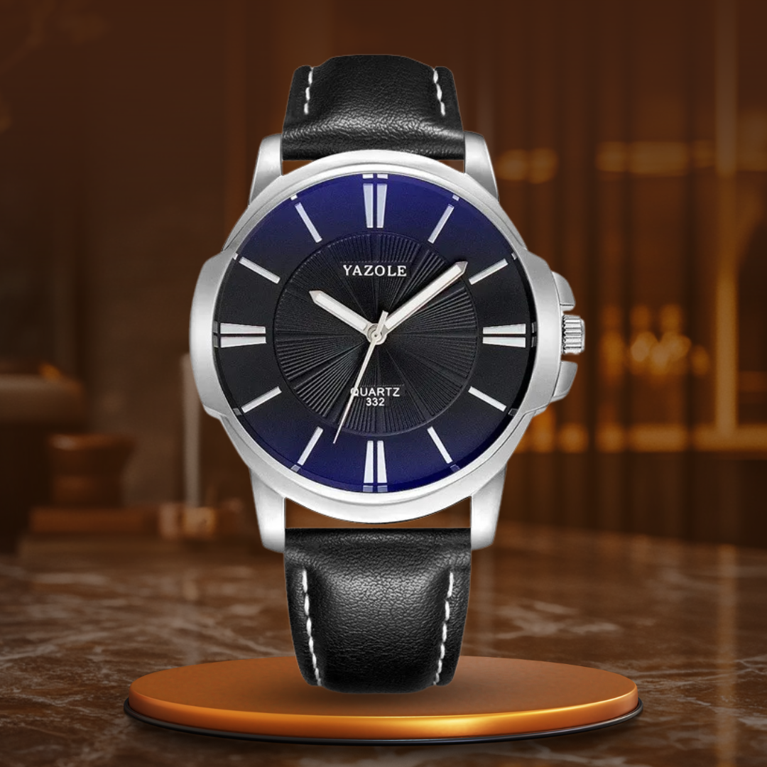 Daniel Portland™ Luxurious Blue Glass Leather Watch