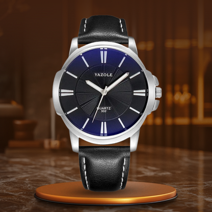 Daniel Portland™ Luxurious Blue Glass Leather Watch