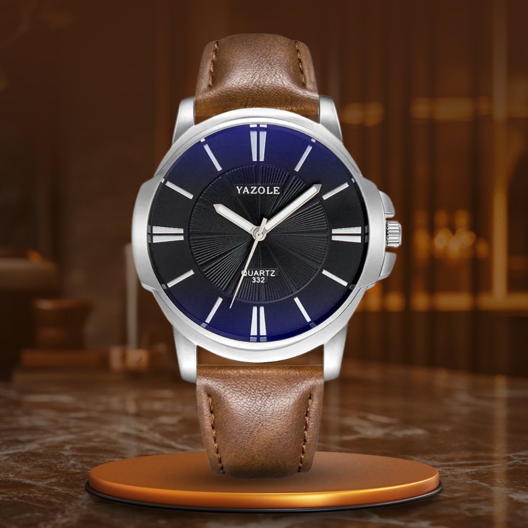 Daniel Portland™ Luxurious Blue Glass Leather Watch