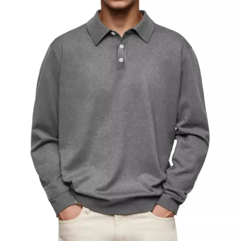DANIEL PORTLAND™ I Long Sleeve Polo Shirt with White Buttons
