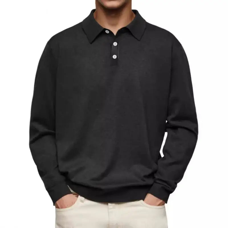 DANIEL PORTLAND™ I Long Sleeve Polo Shirt with White Buttons